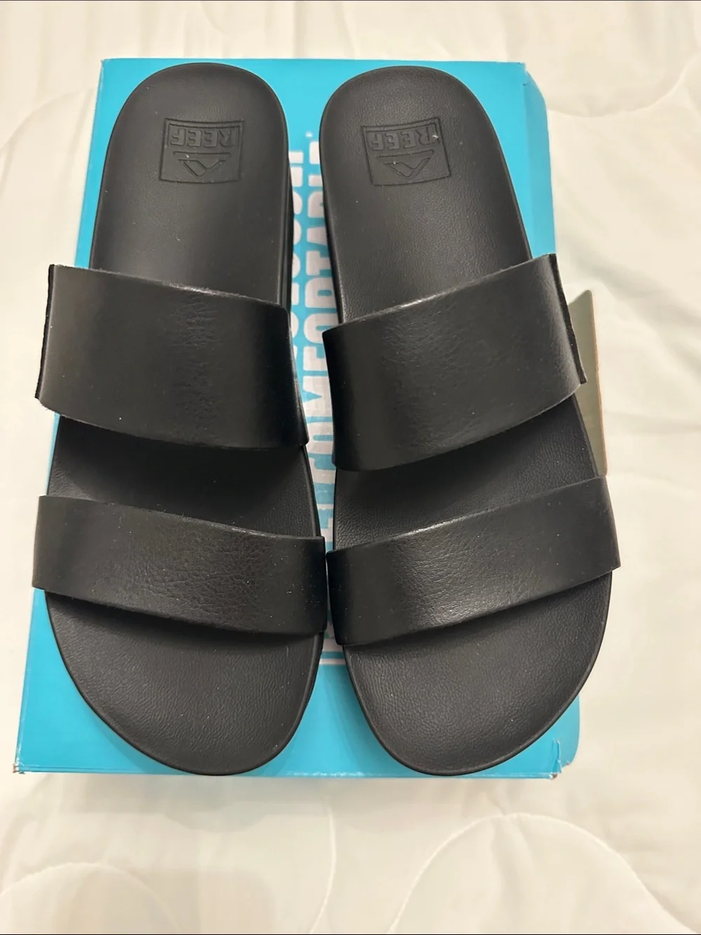 Reef Men's Black Double-Strap Slide Sandals